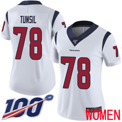 Houston Texans Limited White Women Laremy Tunsil Road Jersey NFL Football 78 100th Season Vapor Untouchable